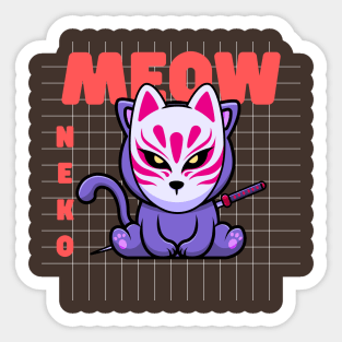 Neko Samurai Sticker